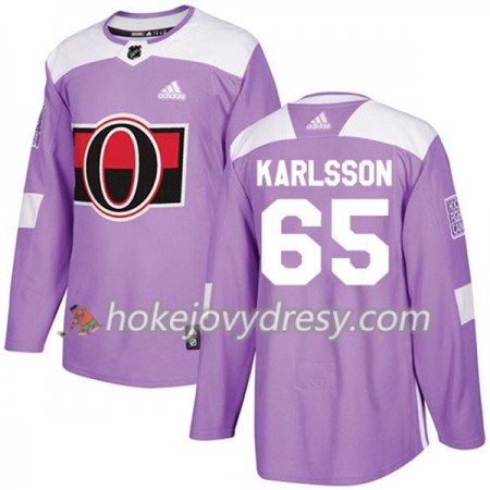 Pánské Hokejový Dres Ottawa Senators Erik Karlsson 65 Adidas 2017-2018 Nachová Fights Cancer Practice Authentic